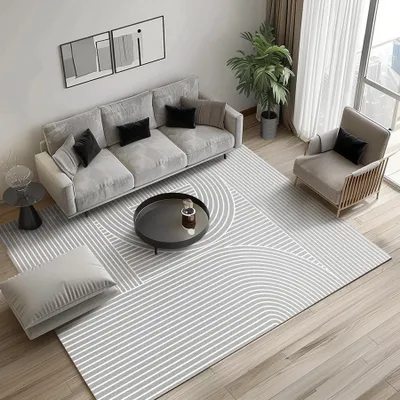 Obrázek produktu pro Podložka pod koberec s protiskluzovou úpravou – 240 x 300 cm, šedá – materiál: PVC
