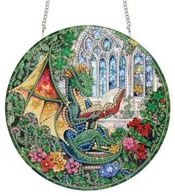 Diamond Painting Hänger, Acryl 20x20 cm, Dino, DIY, Kristallbild