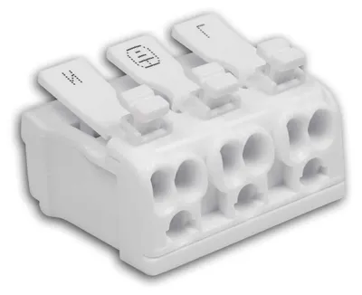 Productafbeelding van Klemblokken Set - Verbindingsklemmen - Stroomkring Maken - Met Hendel - 5 Stuks - Wit