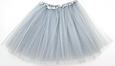 Produktbild von Tütü Tutu Ballettrock Tüll Tüllrock mit Unterrock Petticoat Ballett Rock mit Innenrock 5 Lagen 45cm Fasching Karneval Grau