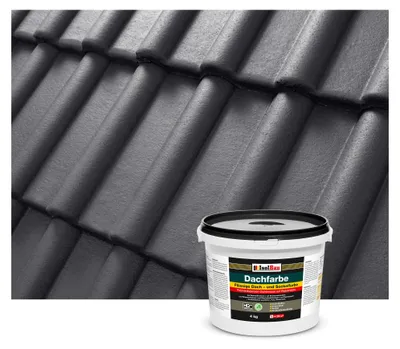 Produktbild von Isolbau Dachfarbe - 4 kg RAL Farbe Fassadenfarbe Nano Dachlack Sockelfarbe Wetterfest - Lösemittelfrei, Wasserdicht, UV-beständig - Anthrazit