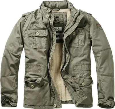 A studio shot of a green winter jacket.