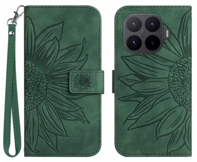 Produktbild von Xiaomi 17T Pro Hülle - Coverup Sonnenblume Klapphülle mit Schlüsselband - Grün