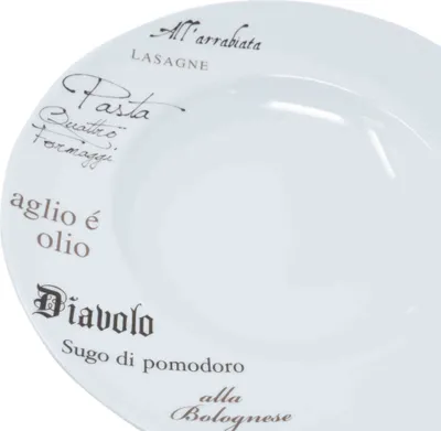 Produktbild von CreaTable - EUROPA GUSTOSO - Pastateller 30,5 cm aus Porzellan mit Schriftdekor