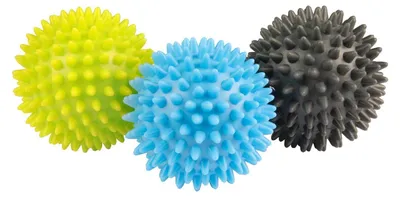 Zdjęcie produktu dla Piłka do masażu spiky - Piłka do punktów spustowych - Zestaw 3 szt. - Miękka, średnia i twarda
