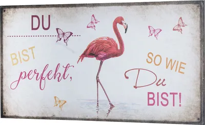 Produktbild von Wandbild 40x20cm Du bist perfekt Spruch Deko Wandschild Freunde Bild Wanddeko