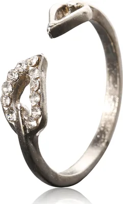 Produktbild von Modischer, verstellbarer Manschettenring mit Strasssteinen und Blättern für Damen, Schmuck, Geschenk-Silber