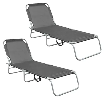 Produktbild von Aga 2x Gartenliege verstellbar Grau