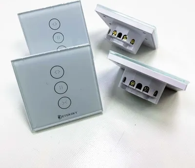 Image de Programmateur pour volets roulants Alexa, Etersky WF-CS01 Interrupteur Smart Wlan pour volets roulants, Compatible avec Alexa et Google Home, Panneau tactile, SmartLife App Télécommande et programmateur, 4 pièces