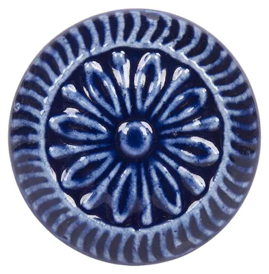 Produktbild von Clayre & Eef Türknauf Ø 4 cm Blau Keramik Blume