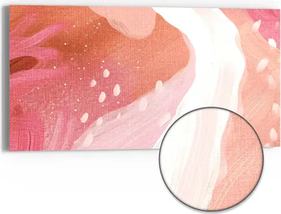 Produktbild von DEQORI Hybrid Leinwand Bild 60x30 cm 'Kosmischer Pastelltraum' Wandbild Glas flach modern