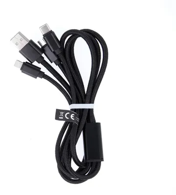 Immagine prodotto di MaXlife OEM001520, nero, USB A, Micro USB + Lightning + USB C, 1 m, maschio, maschio