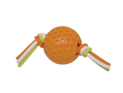 Immagine prodotto di Palla Nobby TPR con cinturino in silicone arancione 7,5 cm