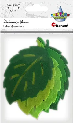 Produktbild von Filz Dekoration durchbrochene Blätter 5 Stück Titanum