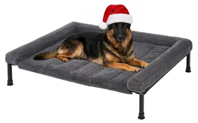 Image de Lit pour chien de grande taille, lavable, gris