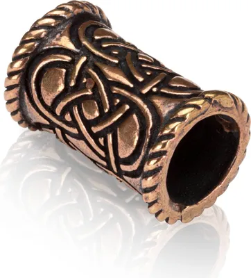 Produktbild von Keltische Knoten Ø 7mm Bronze Bartperle Wikinger Mittelalter Haarschmuck 4306