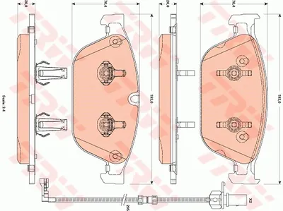 Produktbild von Trw Bremsbelagsatz, Scheibenbremse Vorderachse GDB1884