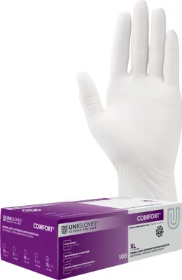 Produktbild von Unigloves Latexhandschuhe COMFORT Gr. 910 X-large 100 Stück/Box