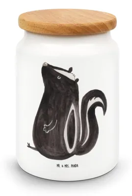 Produktbild von Mr. & Mrs. Panda vorratsbox Stinktier Sitzen - Weiß - Geschenk, Raubtier, Aufbewahrungsdose, zuckerdose, Büro, Besserwisser, Teedose, Keksdose, Lebensmittelbehälter