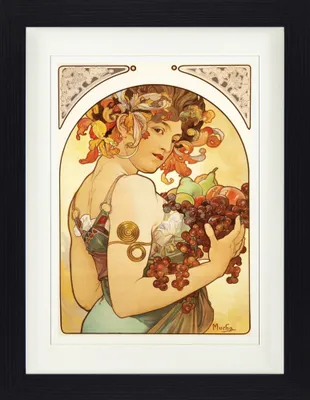 Produktbild von Alphonse Mucha Gerahmtes Bild Mit Edlem Passepartout | Wand-Bilder | Im Bilderrahmen - Früchte, 1897 (40 x 30 cm)