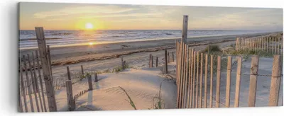 Produktbild von Bild auf Leinwand - Leinwandbild - Einteilig - Westen Sonne Düne - 140x50cm - Wand Bild - Wanddeko - Wandbilder - Leinwanddruck - Bilder - Wanddekoration - Leinwand bilder - Wandbild - AB140x50-4219