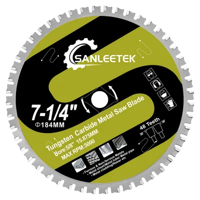 Immagine prodotto di Disco circolare TCT da 184 mm per il taglio di metalli, con 48 denti