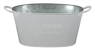 Image de Bac en zinc Ice Cold Refroidisseur de boissons Bac à plantes Pot de fleurs Décoration, Couleur:gris