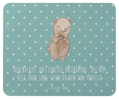 Produktbild von Mr. & Mrs. Panda Mauspad Blockflöte Freude - Meeresbrise - Geschenk, mousematte, Instrument lernen, Lernkurve, Mousepad, Mouse Pad, Musikinstrument, Musik, pc, laptop