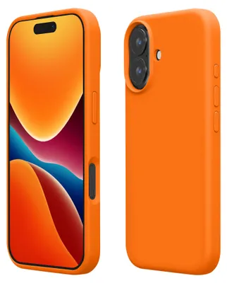 Produktbild von kwmobile Handyhülle für iPhone 16 Plus Hülle, für iPhone 16 Plus Case - Hülle Silikon - kabelloses Laden - Fruity Orange
