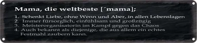 Produktbild von vianmo Blechschild 10x46 cm Mama die weltbeste schenkt Liebe Spruch Zitat