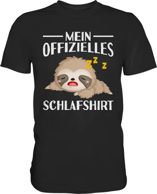 Produktbild von Offizielles Schlafshirt Nachthemd Schlafanzug Pyjama Faultier T-Shirt – Black / 5XL