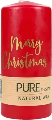 Produktbild von PURE Design Natural Wax Kerze - Christmas rot 130x60