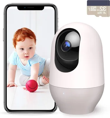 Zdjęcie produktu dla Kamera monitoringu wewnętrzna - kamera Wi-Fi - ochrona domu - obracana o 360 stopni - rozdzielczość 2K - biała
