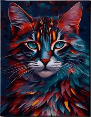 Zdjęcie produktu dla Diamentowa Mozaika "Kot" W Kolorach, 30X40 Cm