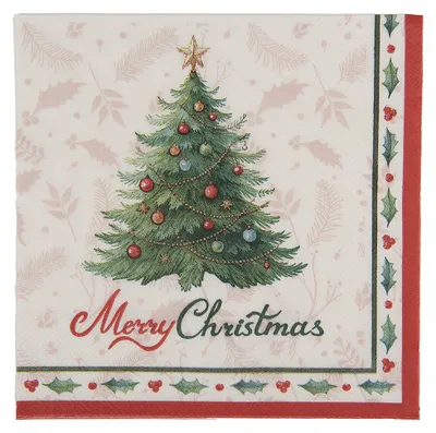 Produktbild von Clayre & Eef Servietten Papier 20er Set 33x33 cm Weiß Papier