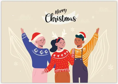 Produktbild von 4x Schöne Freundschafts Weihnachtskarte für eine bessere Welt