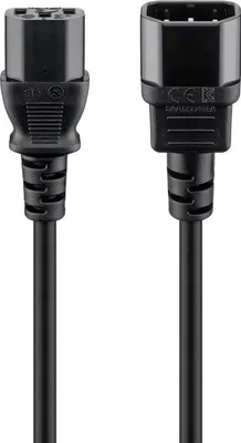 Immagine prodotto di Goobay 59570 Prolunga IEC, 1,8 m, nero Spina apparecchio C14 (collegamento IEC) > presa apparecchio C13 (collegamento IEC)