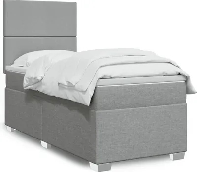 Produktbild von Möbel Boxspringbett mit Matratze Hellgrau 90x200 cm Stoff - Polsterbett 3292664