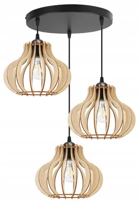 Image de Suspension, lustre, bois, abat-jour LED