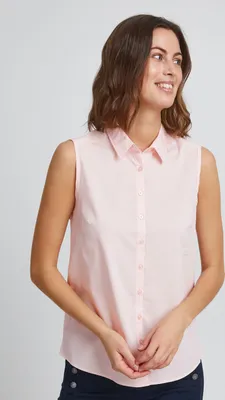 Obrázek produktu pro fransa Zashirt 4 – dámská blůza bez rukávů s košilovým límečkem