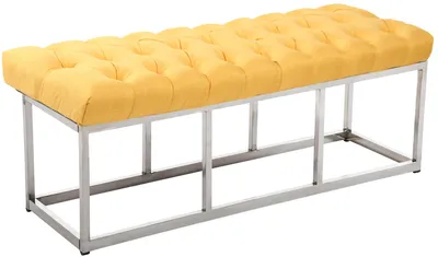 Produktbild von CLP Sitzbank Amun Stoff mit Edelstahlgestell gelb Größe 120 cm