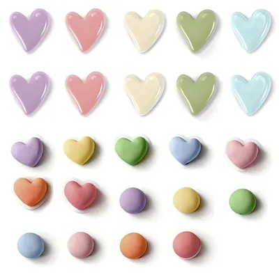 Produktbild von Kühlschrankmagnete - Herzförmig und 3D - Für Magnettafel Büro und Küche - 24 Stück Bunt
