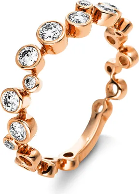 Produktbild von Ring aus 750 Gold Rotgold 11 Brillanten 0,44ct TW-SI B:4,2mm Zarge Innenumfang 53mm  Ø16.9mm
