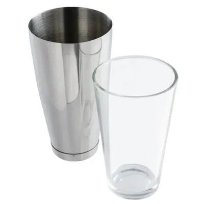 Productafbeelding van APS Boston Shaker Silber 2-teilig met Glas