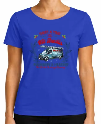 Productafbeelding van Harry & Marv Wet Bandits: Loodgieters- en verwarmingsbedrijf - Kerstmis, dames T-shirt, blauw, XXL