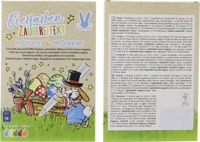 Produktbild von Eierfarben Zaubereffekt 5 Farben mit Zaubertinte & Löschstift zum Kaltfärben
