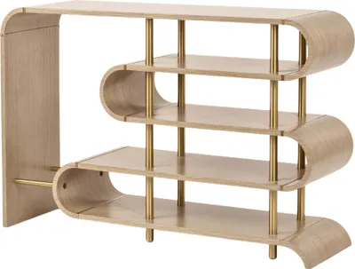 Image de FURNLUX Table console Style Gris 122cm / Couleur principale : Beige / Dimensions : 122 x 81 x 36 cm