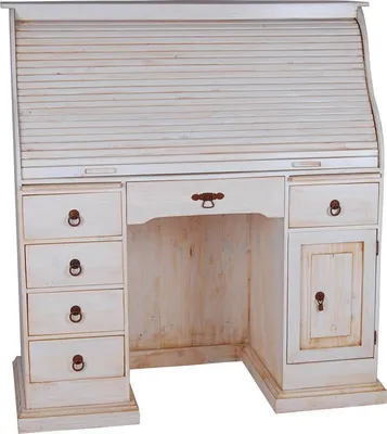 Produktbild von MiaMöbel Sekretär Mexico Möbel 120x125x58 cm Landhausstil Massivholz Pinie Weiß