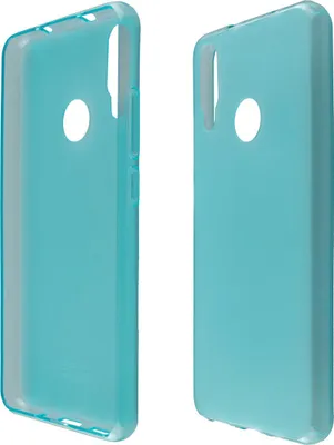 Two light blue phone cases shown side-by-side against a white background.