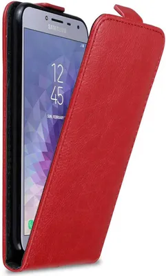 Image de Cadorabo Housse pour Samsung Galaxy J4 2018 Housse de protection en rouge Flip Etui Housse de téléphone portable Case Cover